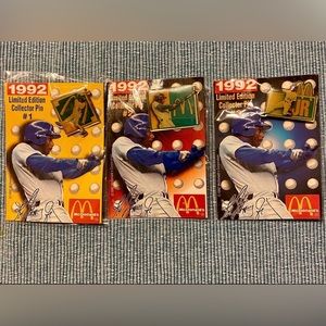 1992 Ken Griffey Jr McDonald’s Limited Edition (3) Card & Pin Set